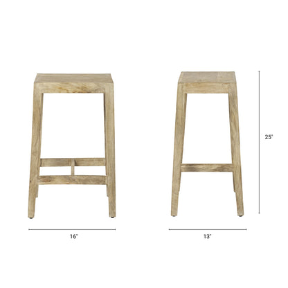 Mercana Colony Solid Wooden Counter Stool 2PC