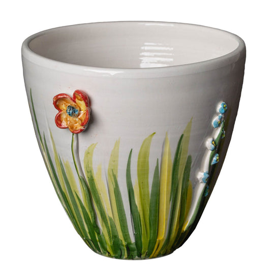 Colorful Flower Ceramic Cachepot