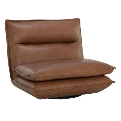 SUNPAN Colson Leather Swivel Armless Chair