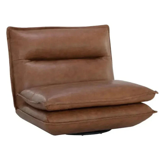 SUNPAN Colson Leather Swivel Armless Chair