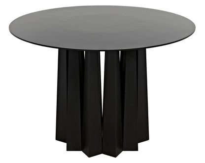 Column Dining Table, Black Steel-Dining Tables-Noir-Sideboards and Things