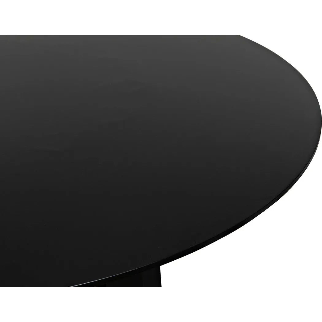 Noir Column Dining Table, Black Steel