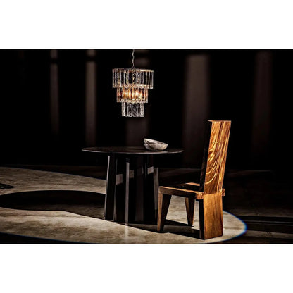 Noir Column Dining Table, Black Steel