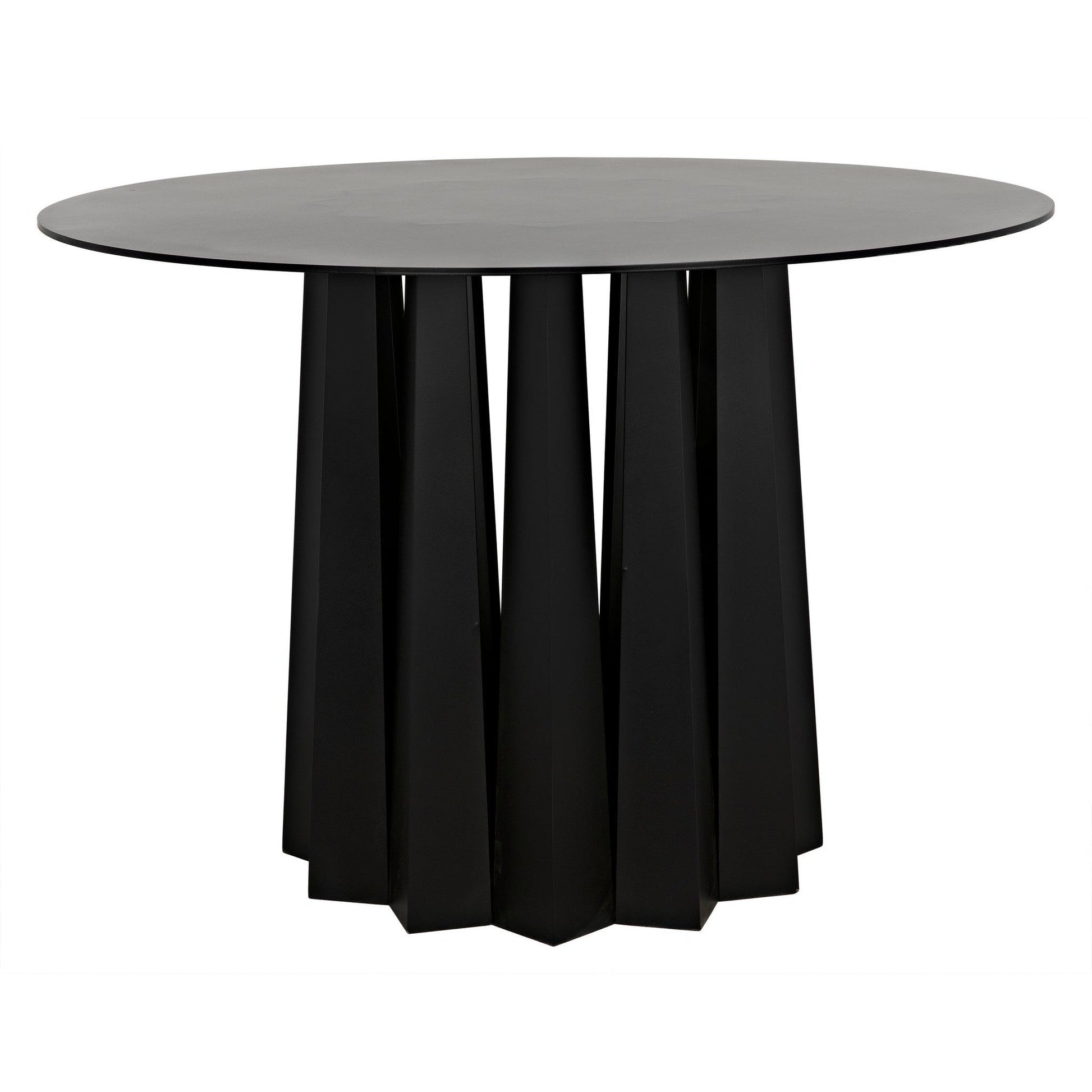 Column Dining Table, Black Steel-Dining Tables-Noir-Sideboards and Things