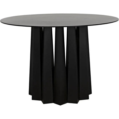 Noir Column Dining Table, Black Steel