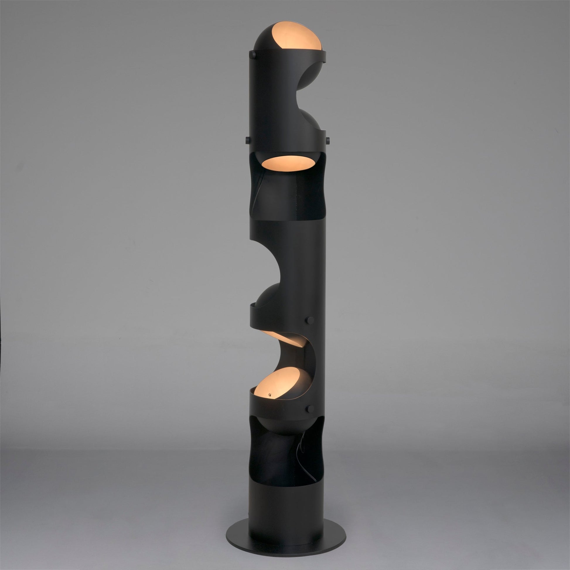 Columna Floor Lamp, Black Steel-Floor Lamps-Noir-Sideboards and Things