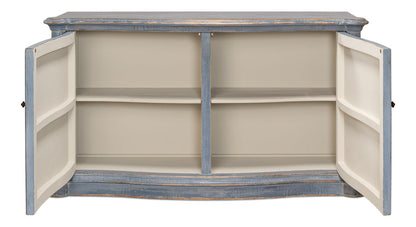 Columns Bowfront Sideboard Blue-Sideboards-Sarreid-LOOMLAN