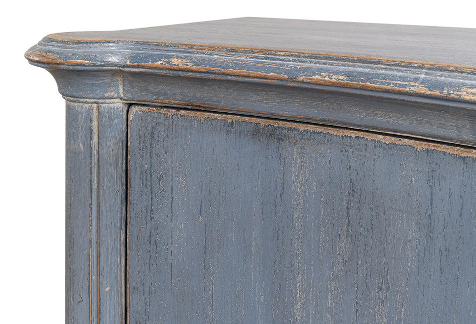 Columns Bowfront Sideboard Blue-Sideboards-Sarreid-LOOMLAN