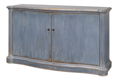 Columns Bowfront Sideboard Blue-Sideboards-Sarreid-LOOMLAN