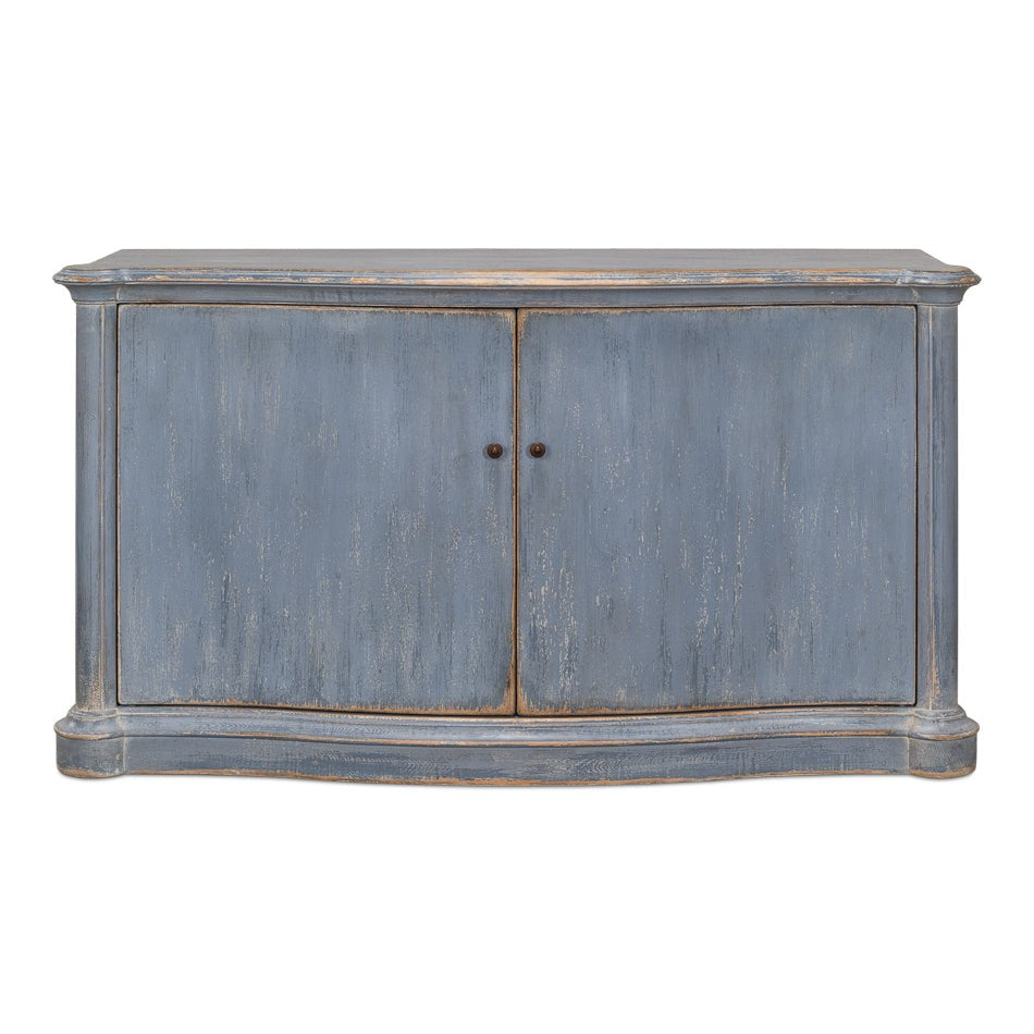 Columns Bowfront Sideboard Blue-Sideboards-Sarreid-LOOMLAN