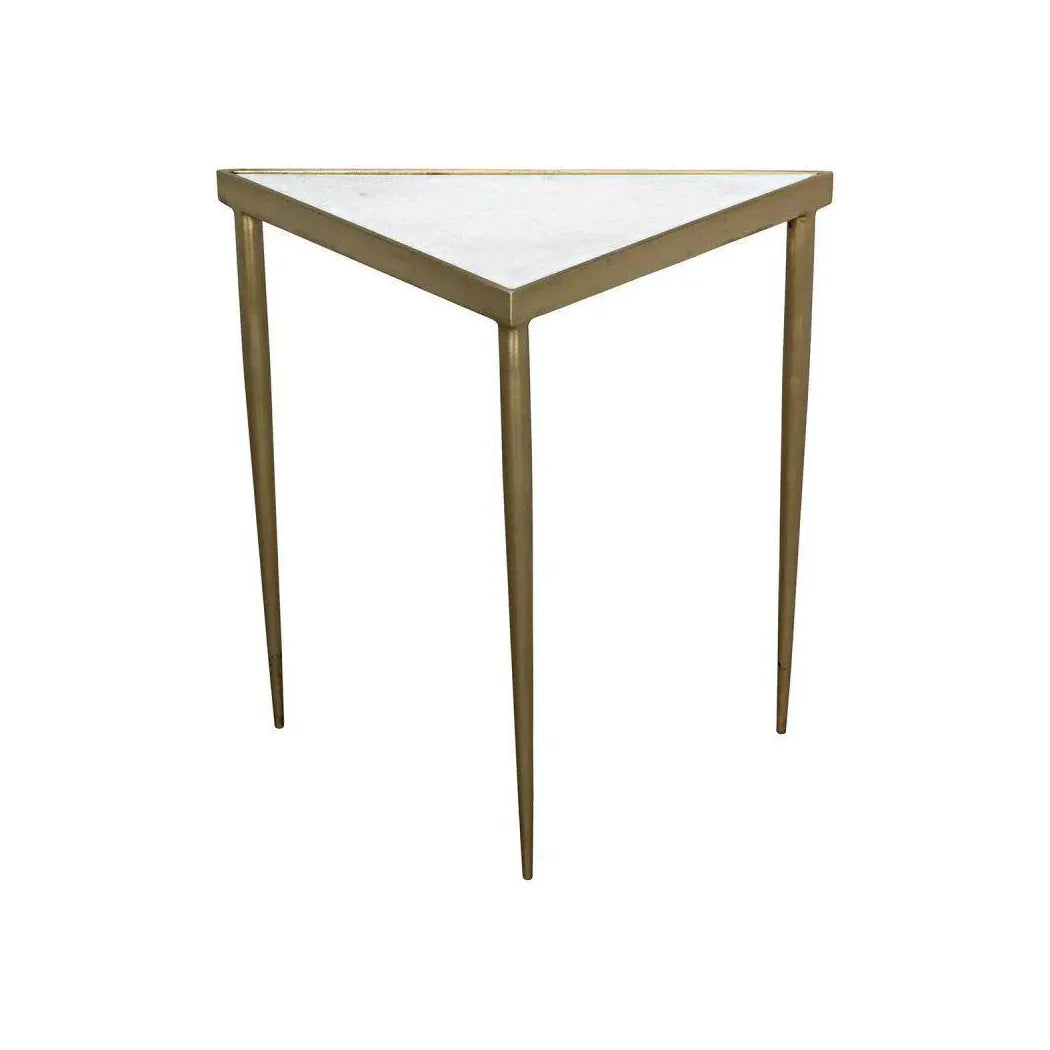Comet Steel & Marble Top Triangle Side Table