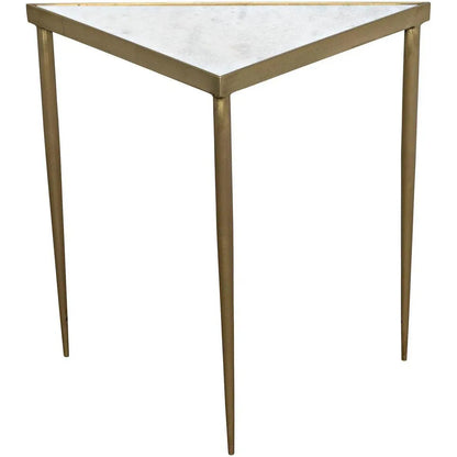 Comet Steel & Marble Top Triangle Side Table