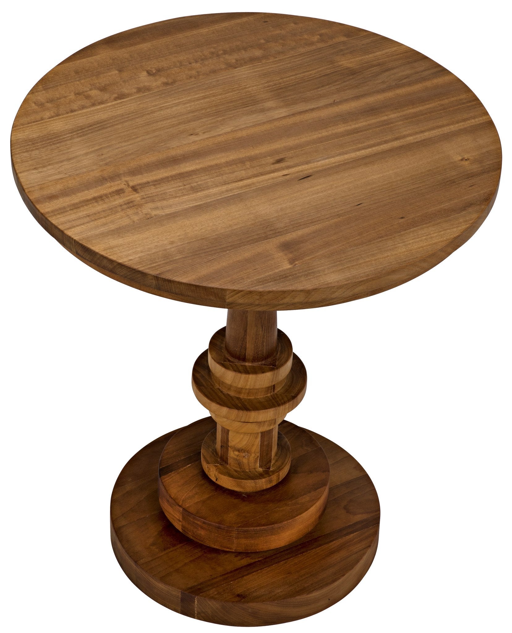 Comodo Teak Wood Round Side Table-Side Tables-Noir-Sideboards and Things