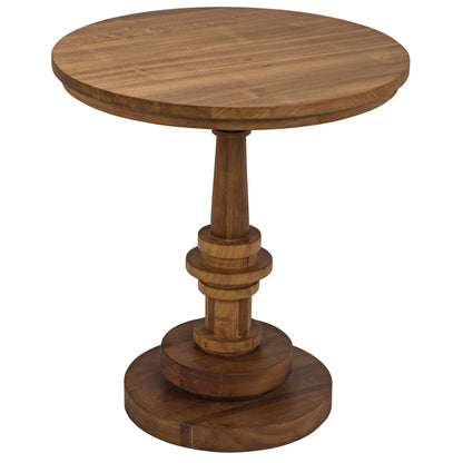 Comodo Teak Wood Round Side Table-Side Tables-Noir-Sideboards and Things