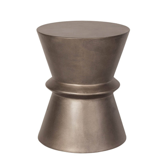 LH Home Concrete Hourglass Concrete Outdoor Side Table