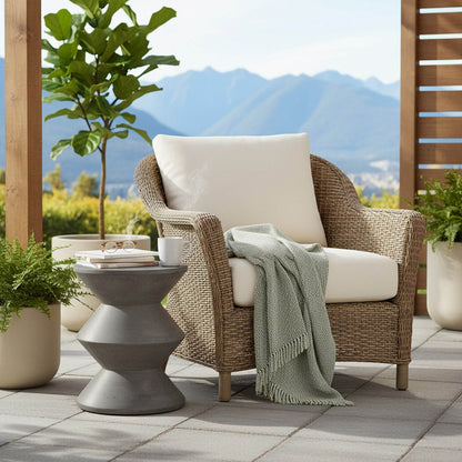 LH Home Concrete Inverted Concrete Outdoor Side Table