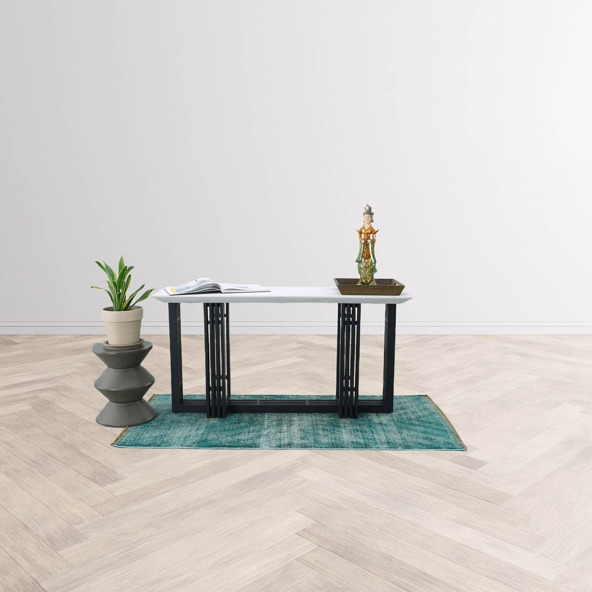 LH Home Concrete Inverted Concrete Outdoor Side Table