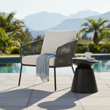 LH Home Concrete Mineral Concrete Outdoor Side Table