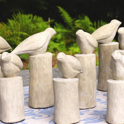 Concrete Birds Nature-Inspired Outdoor Sculpture (Set Of 2)