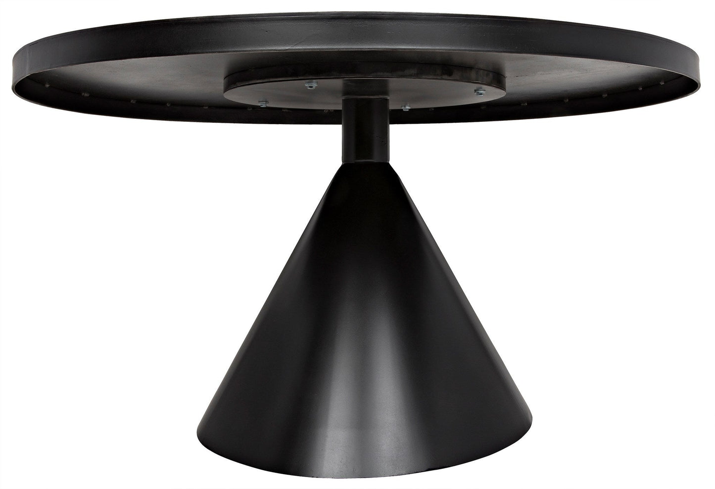 Cone Black Steel Round Dining Table-Dining Tables-Noir-Sideboards and Things