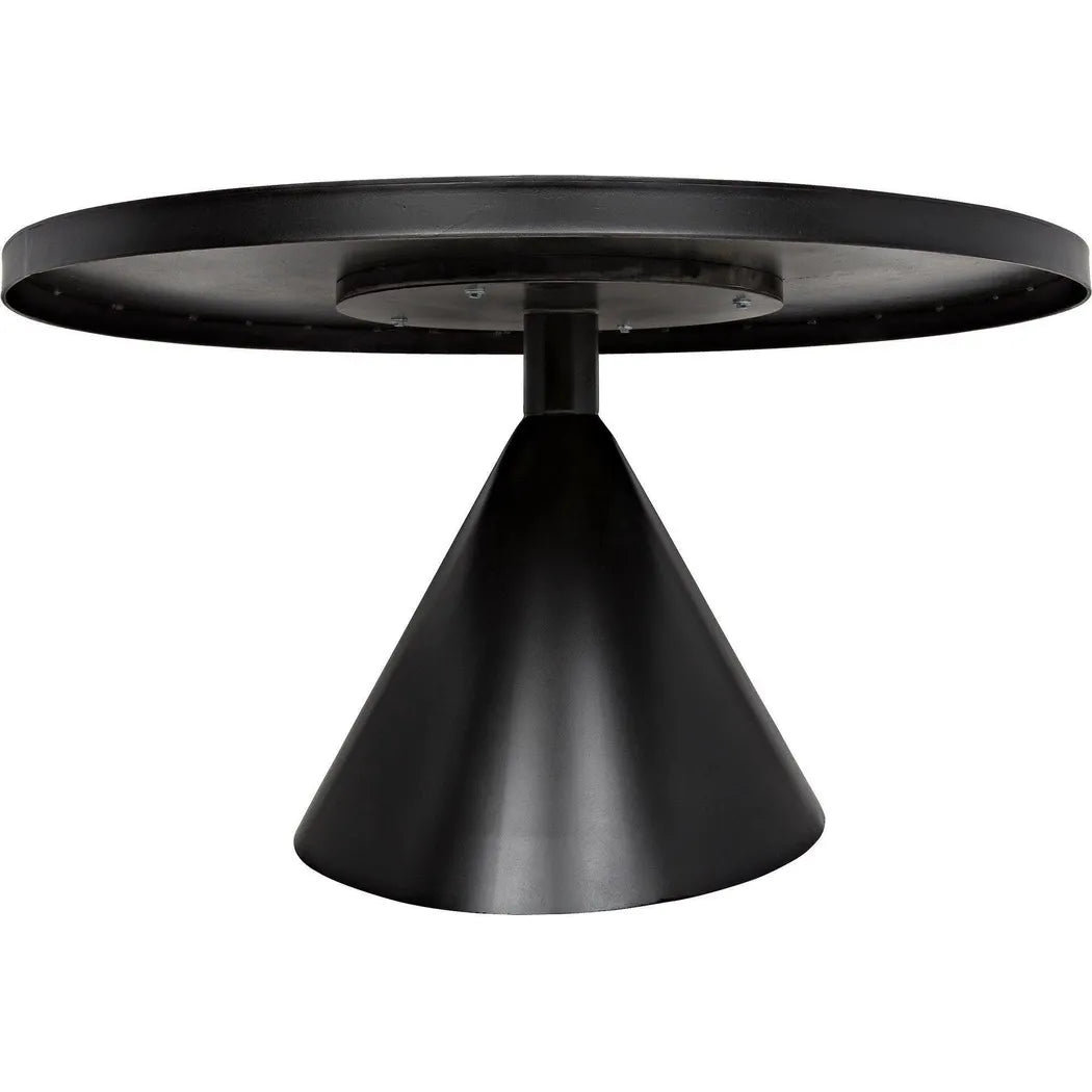 Cone Black Steel Round Dining Table