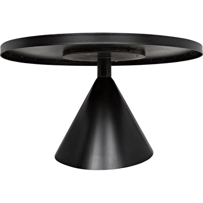 Cone Black Steel Round Dining Table
