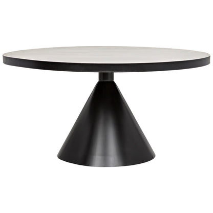 Cone Black Steel Round Dining Table-Dining Tables-Noir-Sideboards and Things