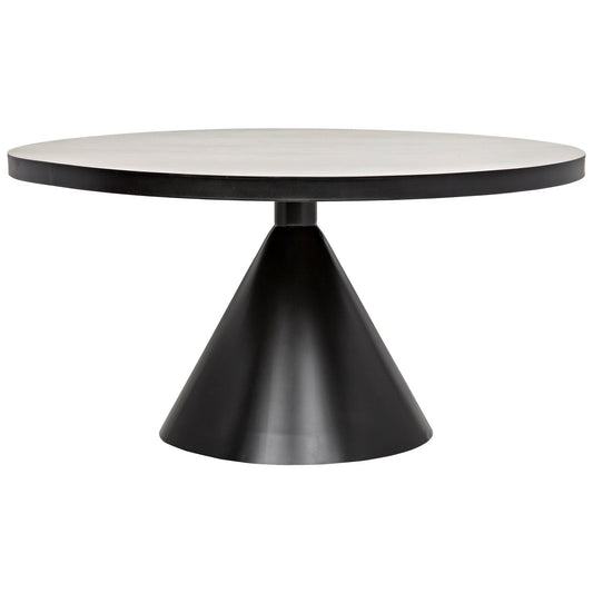 Cone Black Steel Round Dining Table-Dining Tables-Noir-Sideboards and Things