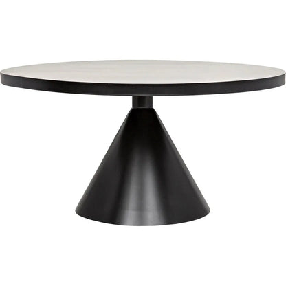 Cone Black Steel Round Dining Table