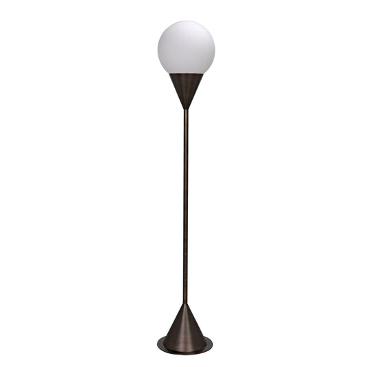 Cone Floor Lamp, Aged Brass Finish-Floor Lamps-Noir-Sideboards and Things