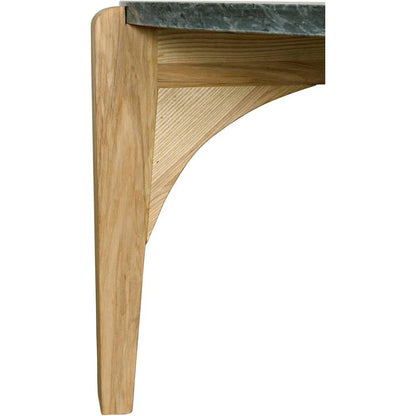 Confucius Wood & Marble Grey Round Coffee Table