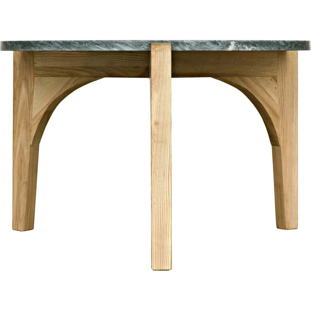 Confucius Wood & Marble Grey Round Coffee Table