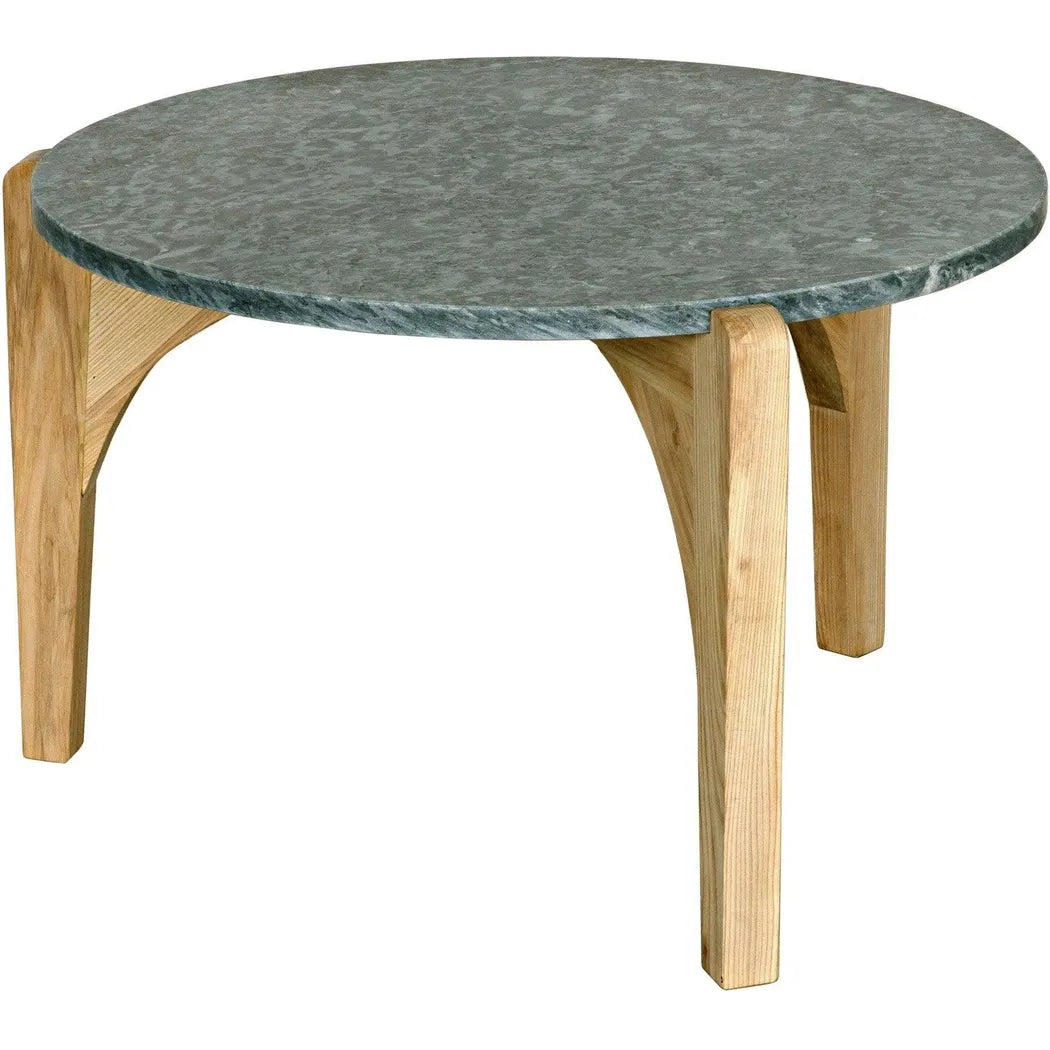 Confucius Wood & Marble Grey Round Coffee Table
