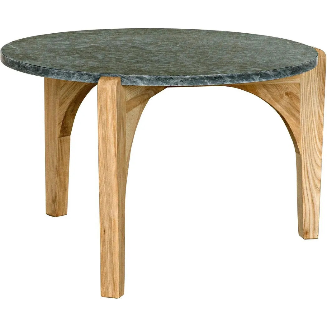 Confucius Wood & Marble Grey Round Coffee Table