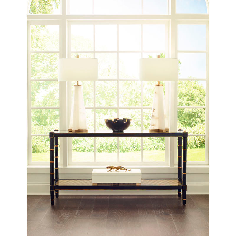 Conner Cane Bamboo-Inspired Legs Console Table