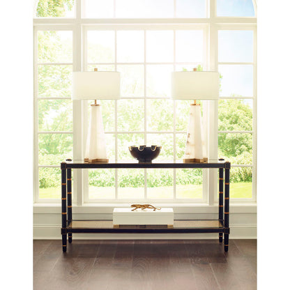 Conner Cane Bamboo-Inspired Legs Console Table