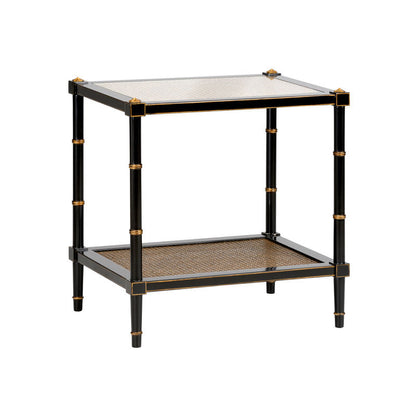 Conner Natural Caned Shelf Rectangular End Table
