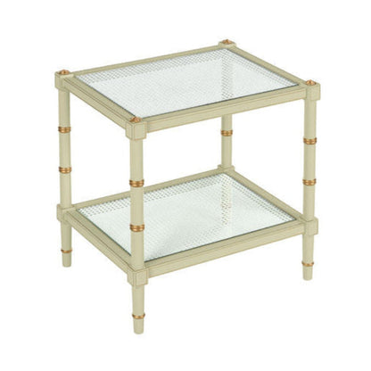 Conner Natural Caned Shelf Rectangular End Table