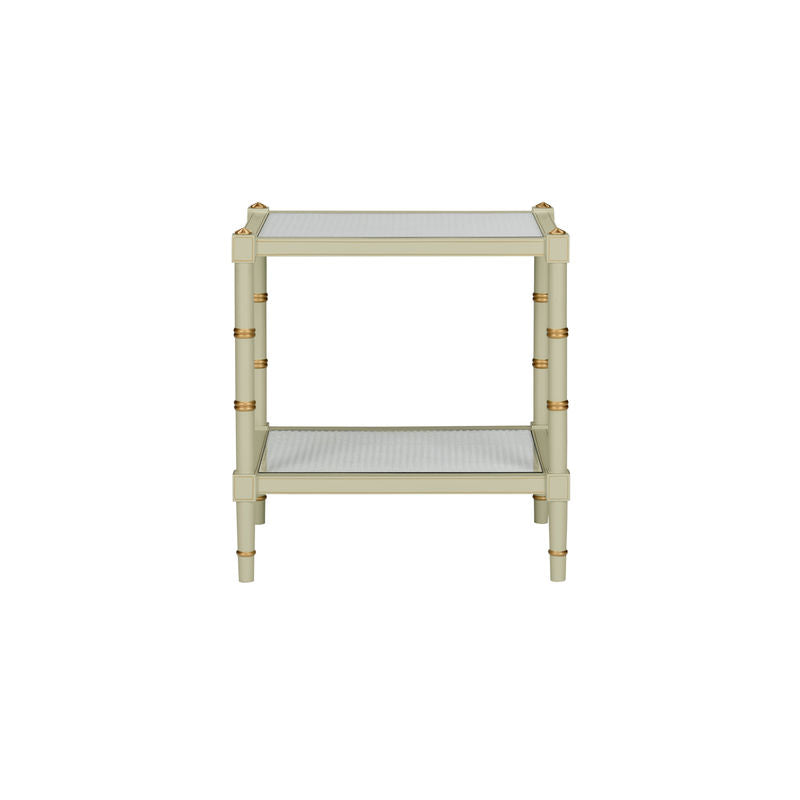 Conner Natural Caned Shelf Rectangular End Table