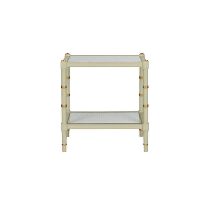 Conner Natural Caned Shelf Rectangular End Table