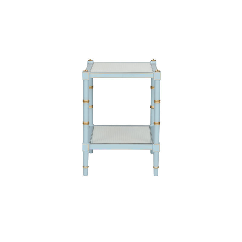 Conner Natural Caned Shelf Rectangular End Table