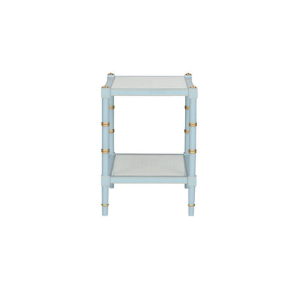 Conner Natural Caned Shelf Rectangular End Table