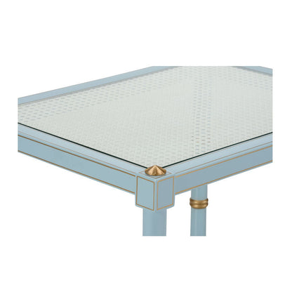 Conner Natural Caned Shelf Rectangular End Table