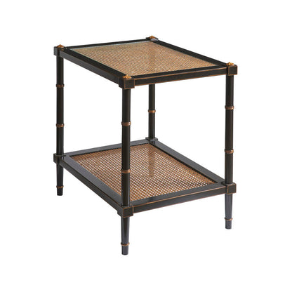 Conner Natural Caned Shelf Rectangular End Table