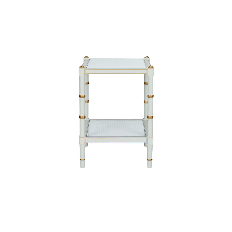 Conner Natural Caned Shelf Rectangular End Table