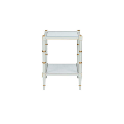 Conner Natural Caned Shelf Rectangular End Table