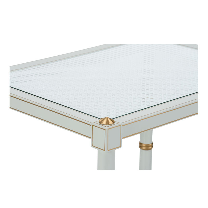 Conner Natural Caned Shelf Rectangular End Table