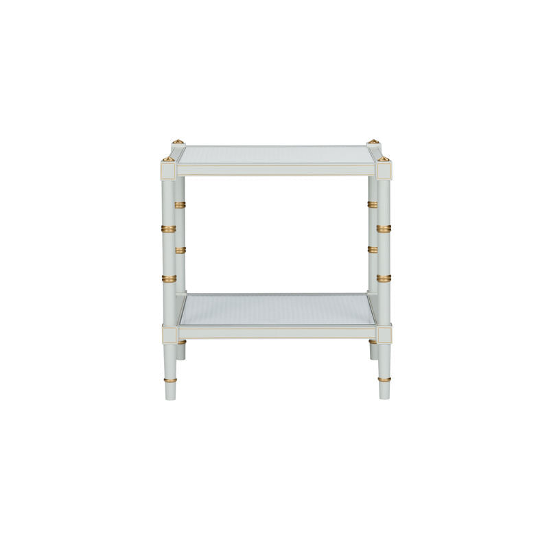 Conner Natural Caned Shelf Rectangular End Table