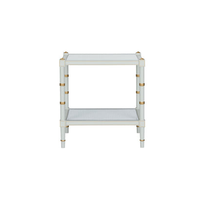 Conner Natural Caned Shelf Rectangular End Table