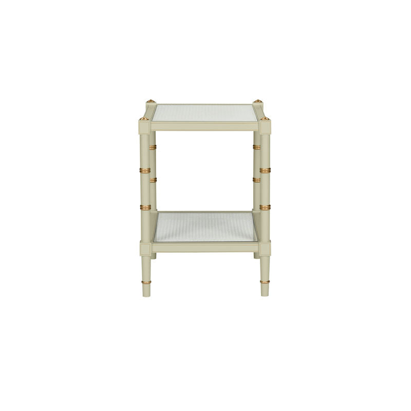 Conner Natural Caned Shelf Rectangular End Table